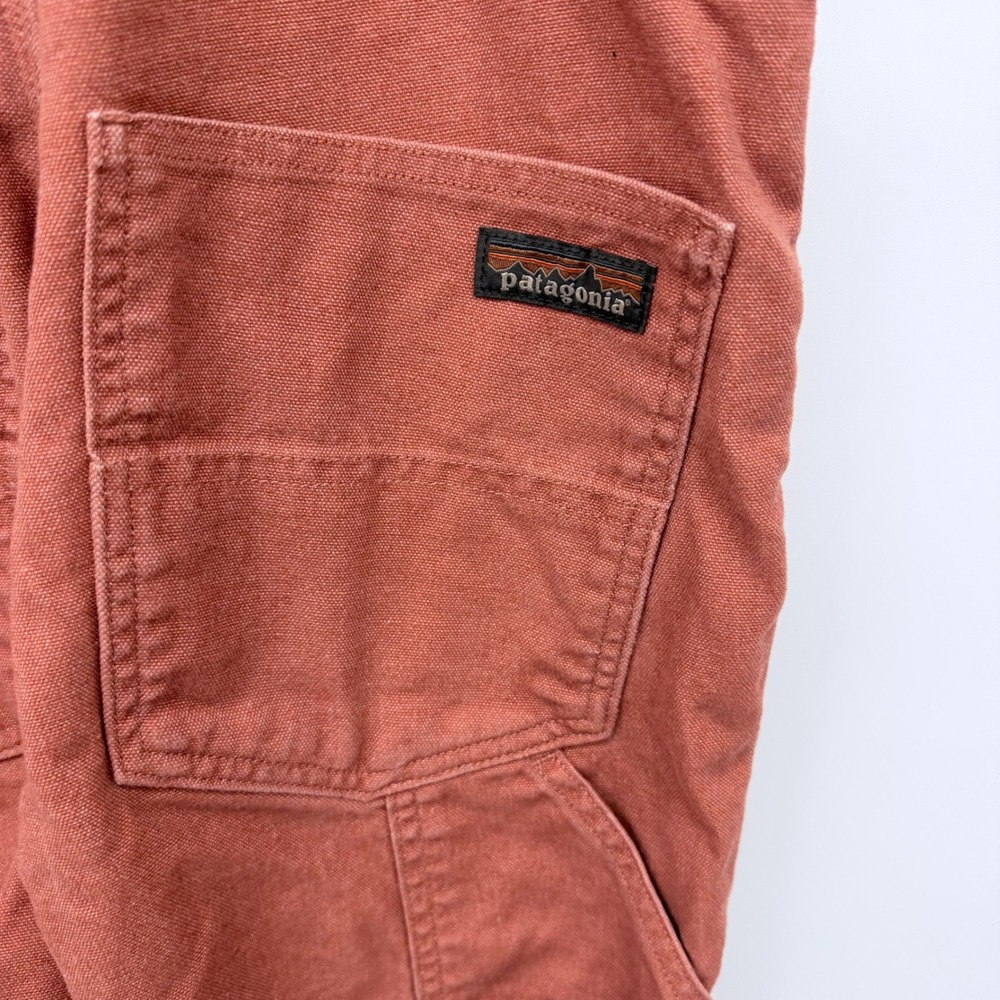 Patagonia All Seasons Hemp Canvas Bib Overalls Womens XS Rust Red Utility - Picture 8 of 11